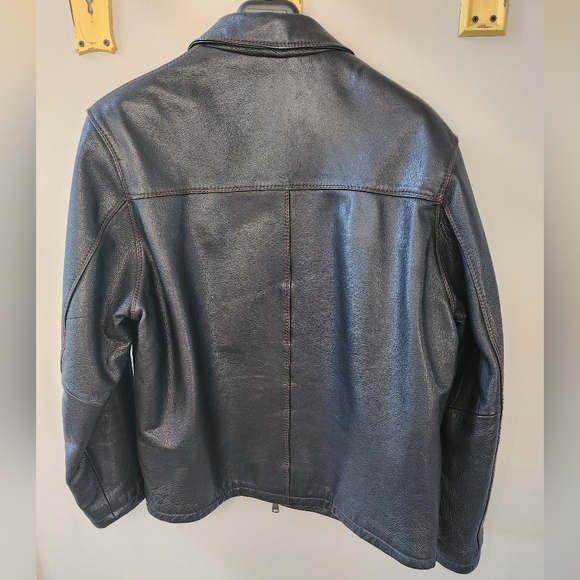 Columbia Leather Coat, Deep Brown, Mens Large - Picture 6 of 6